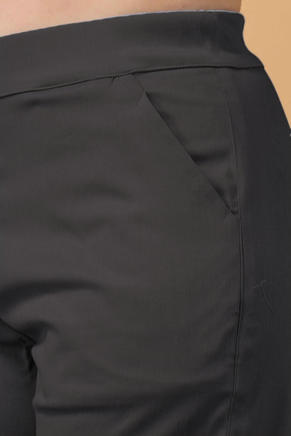 Smoke Black Premium Cotton Lycra Pant