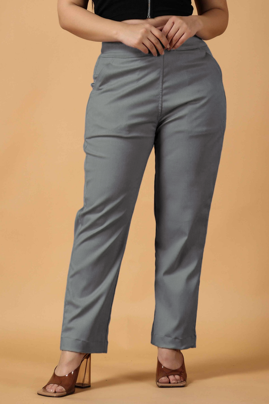 Dark Grey Premium Cotton Lycra Pant