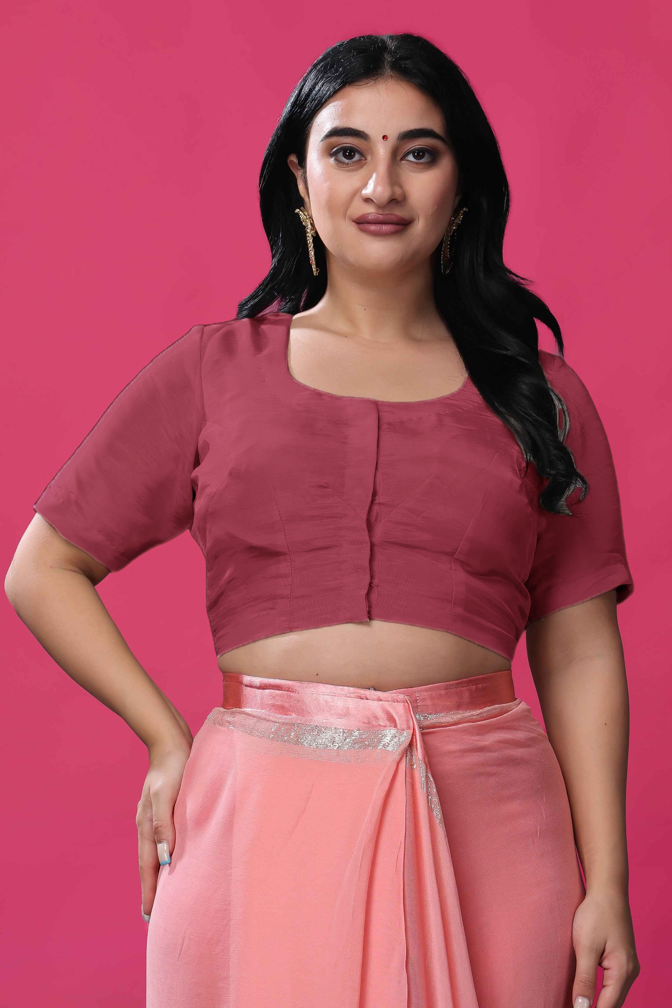 Onion Pink Elegance Silk Blouse