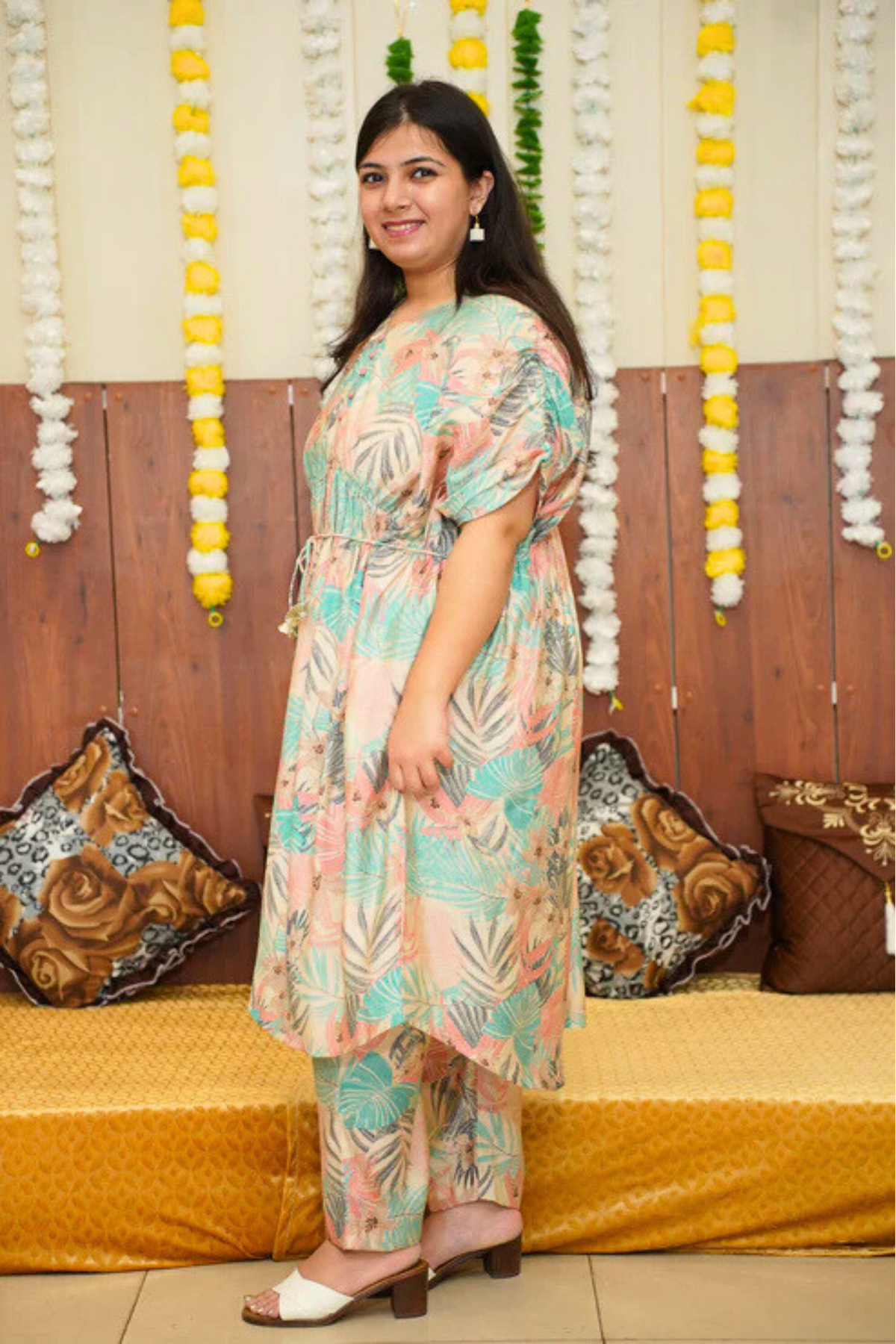 Creamy Foliage Modal Kurta Set