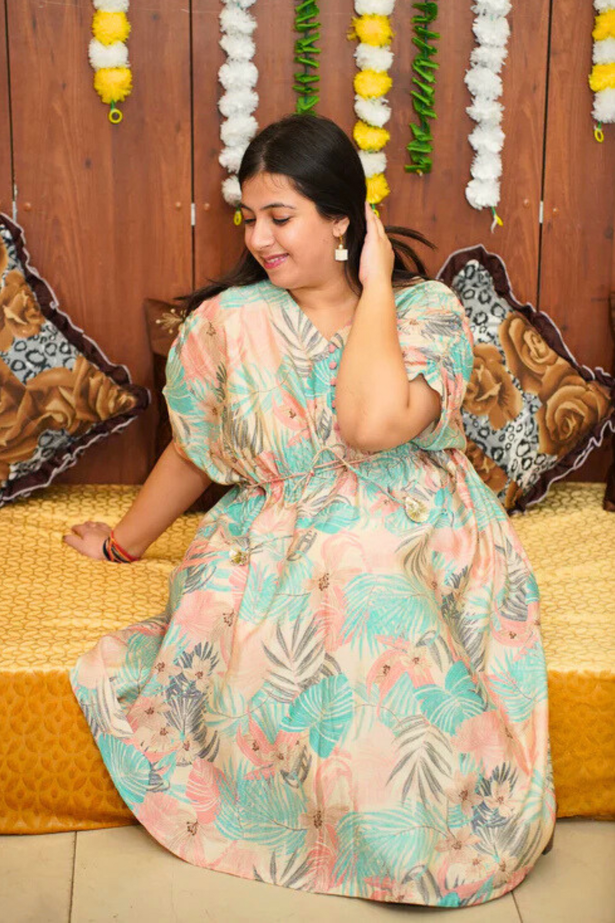 Creamy Foliage Modal Kurta Set