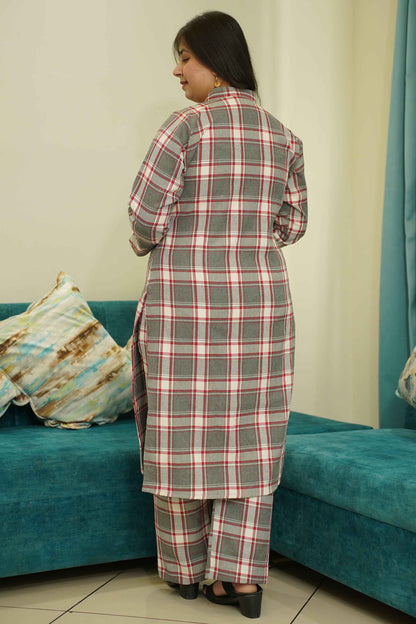 Crimson Charm Woollen Kurta