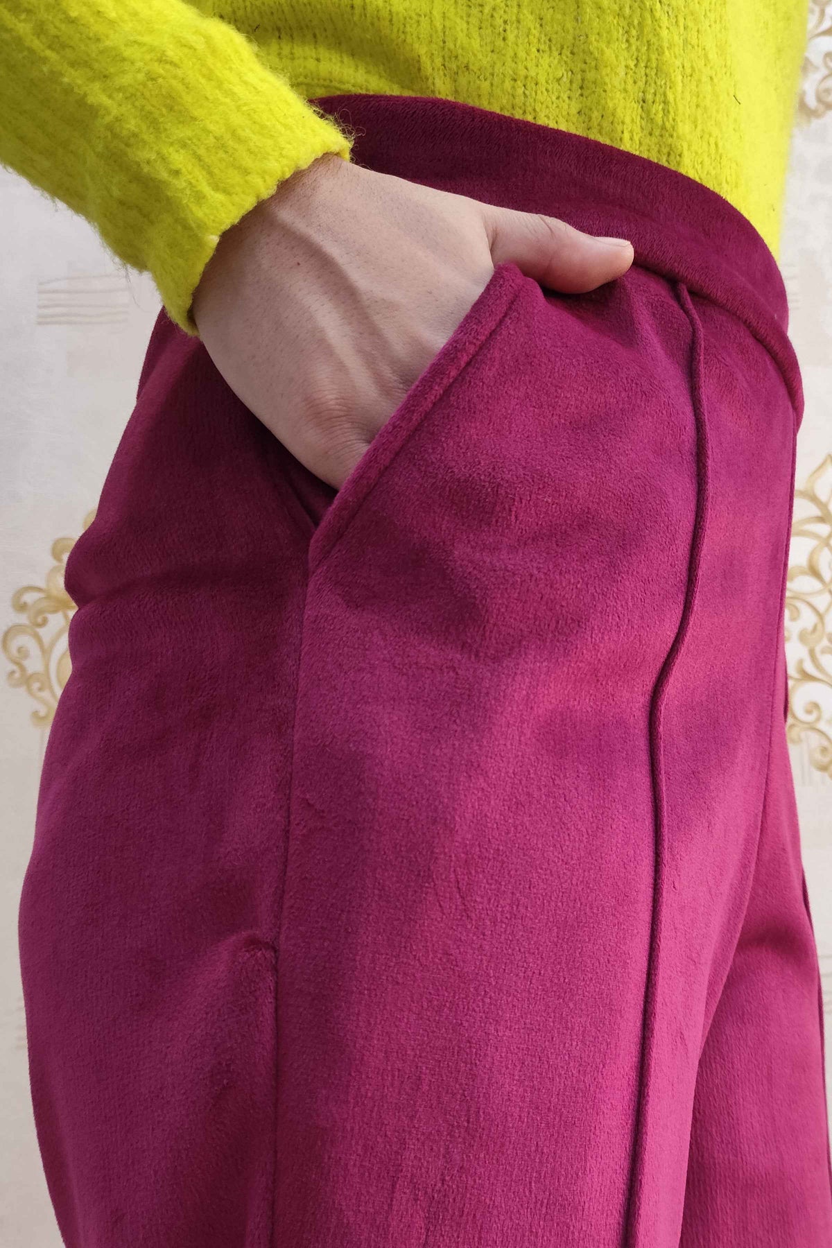 Crimson Pink Velvet Fleece Pants