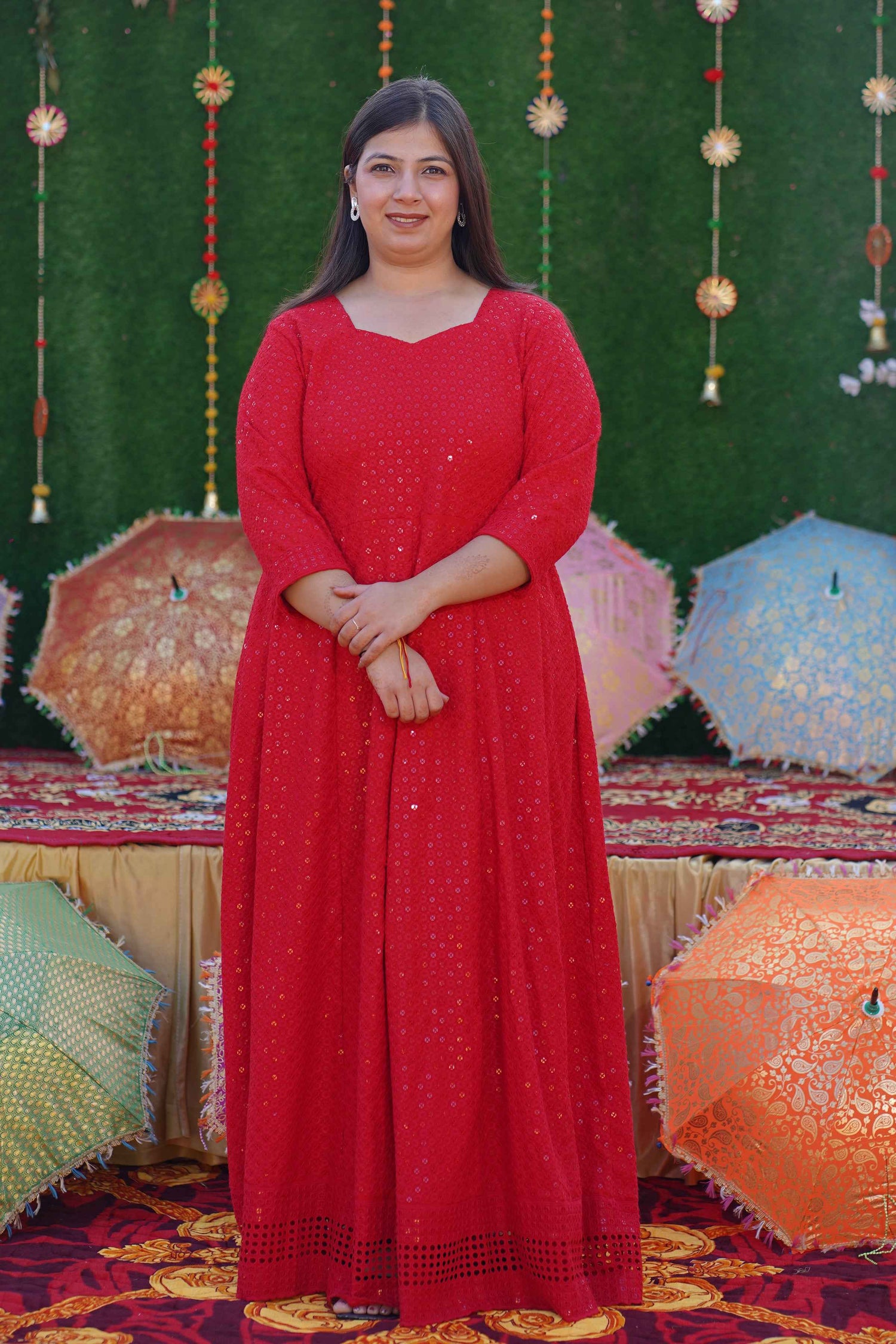 Aurora Red Sequined Fancy Dress