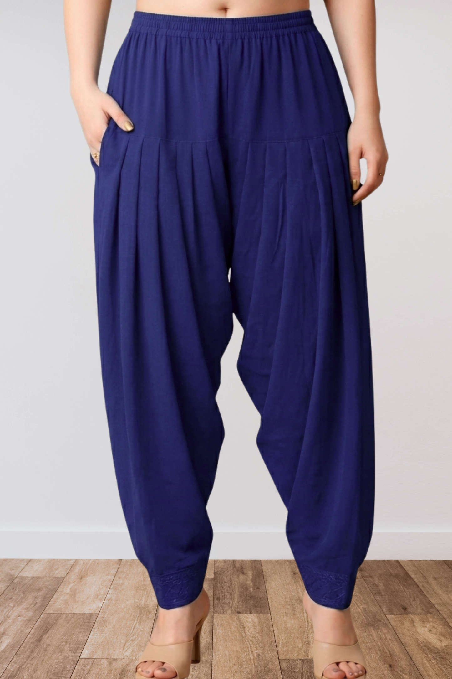 Dark Blue Anti Wrinkle Pleated Salwar