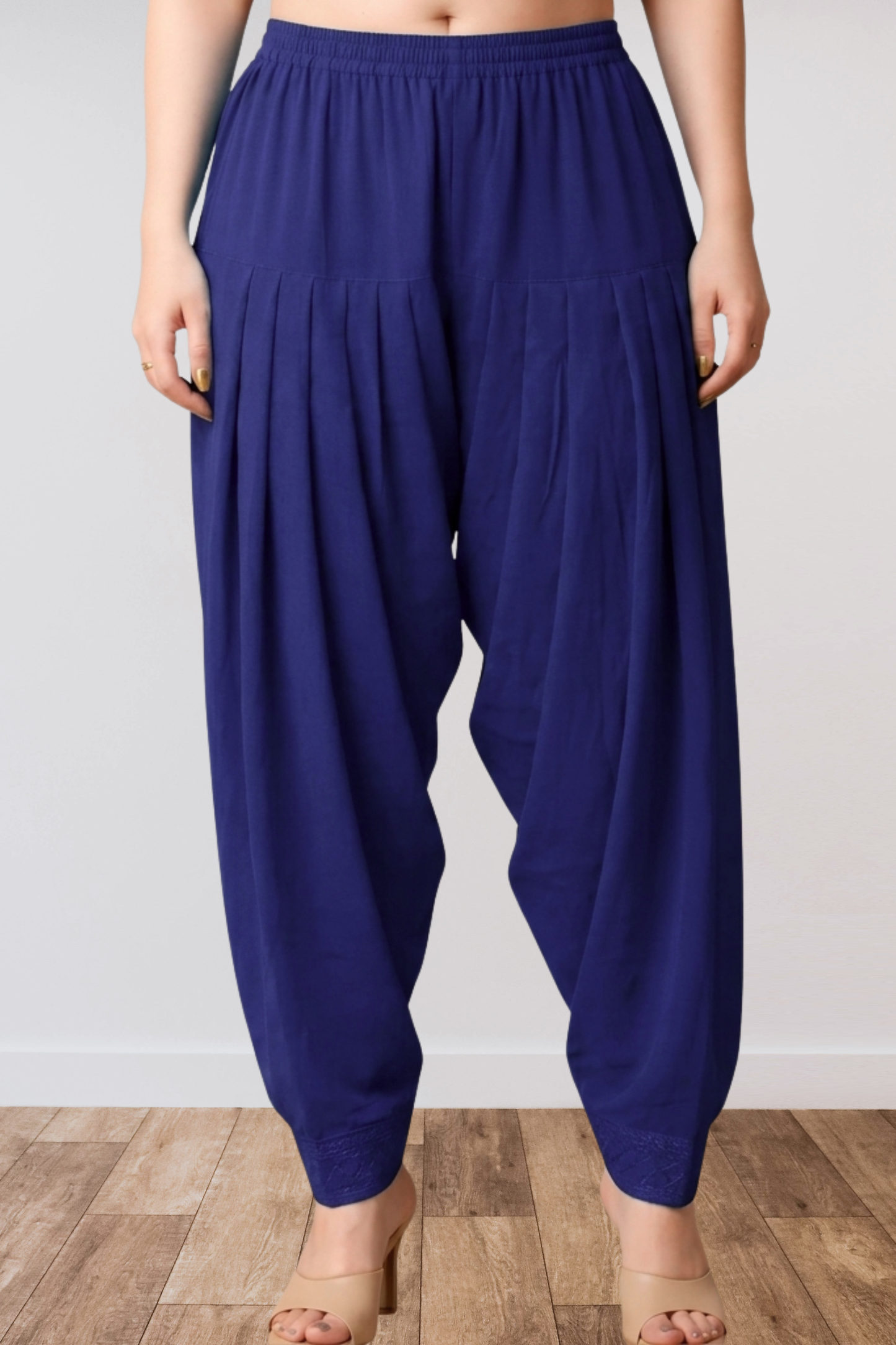 Dark Blue Anti Wrinkle Pleated Salwar