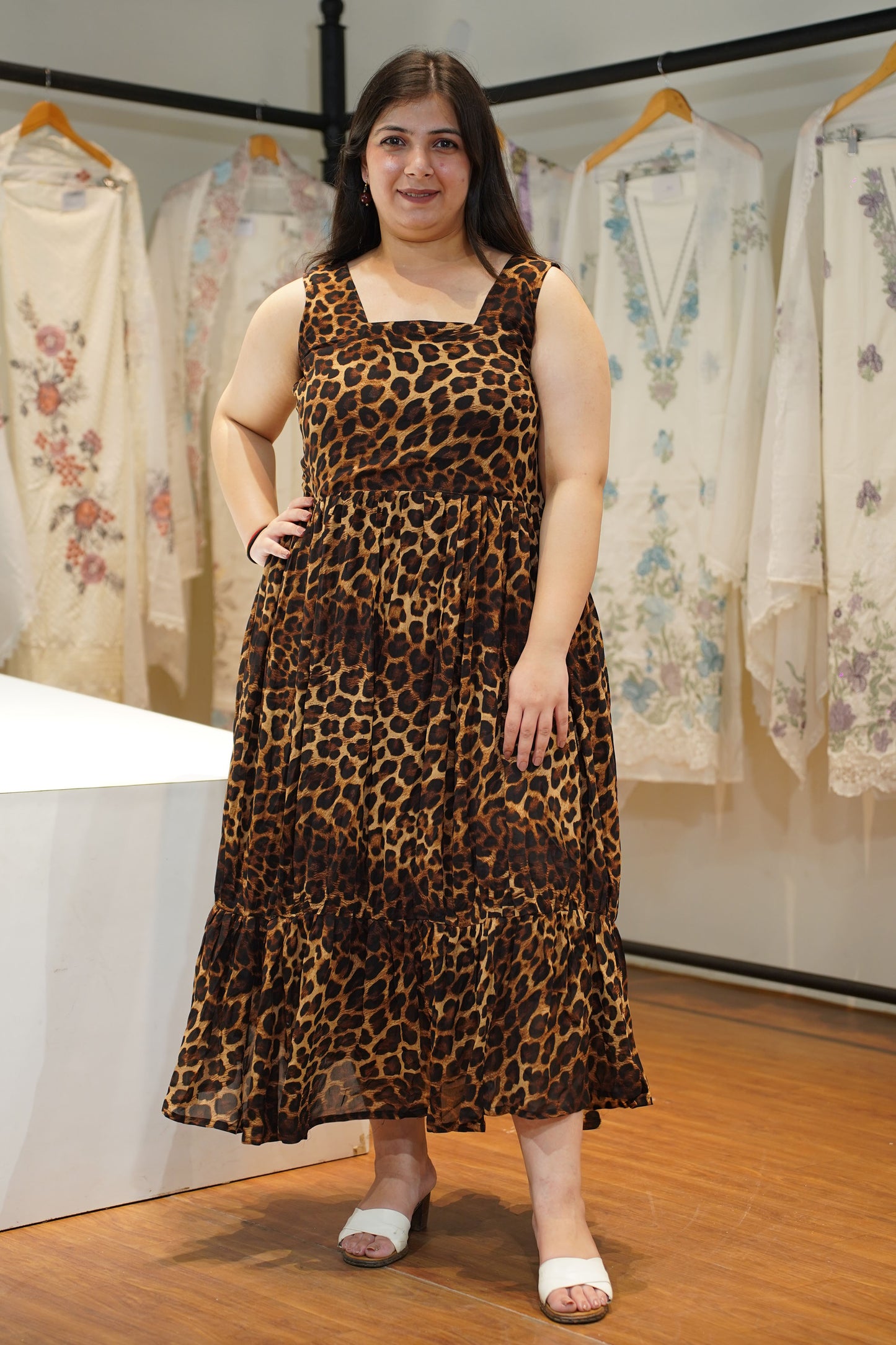 Savannah Whisper Tiered Midi Dress