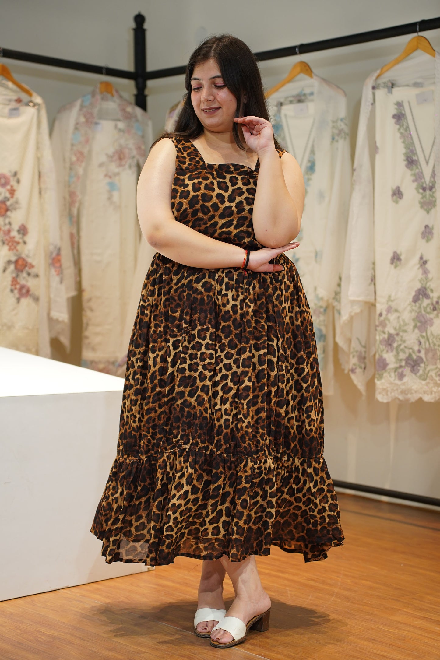 Savannah Whisper Tiered Midi Dress