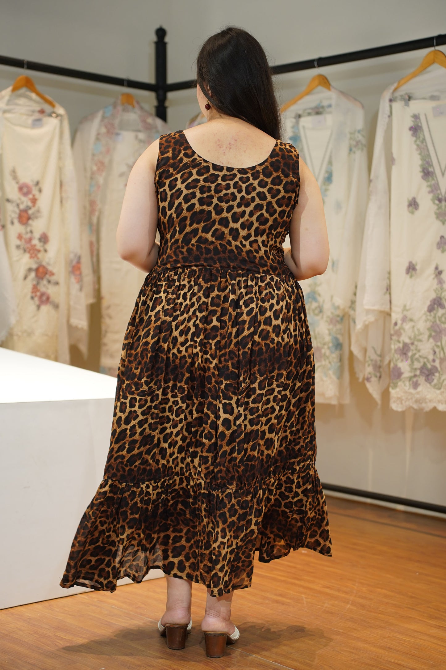 Savannah Whisper Tiered Midi Dress