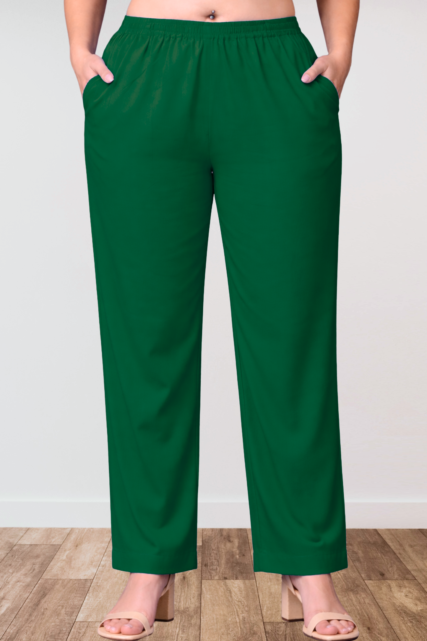 Dark Green Anti Wrinkle Kurti Pants