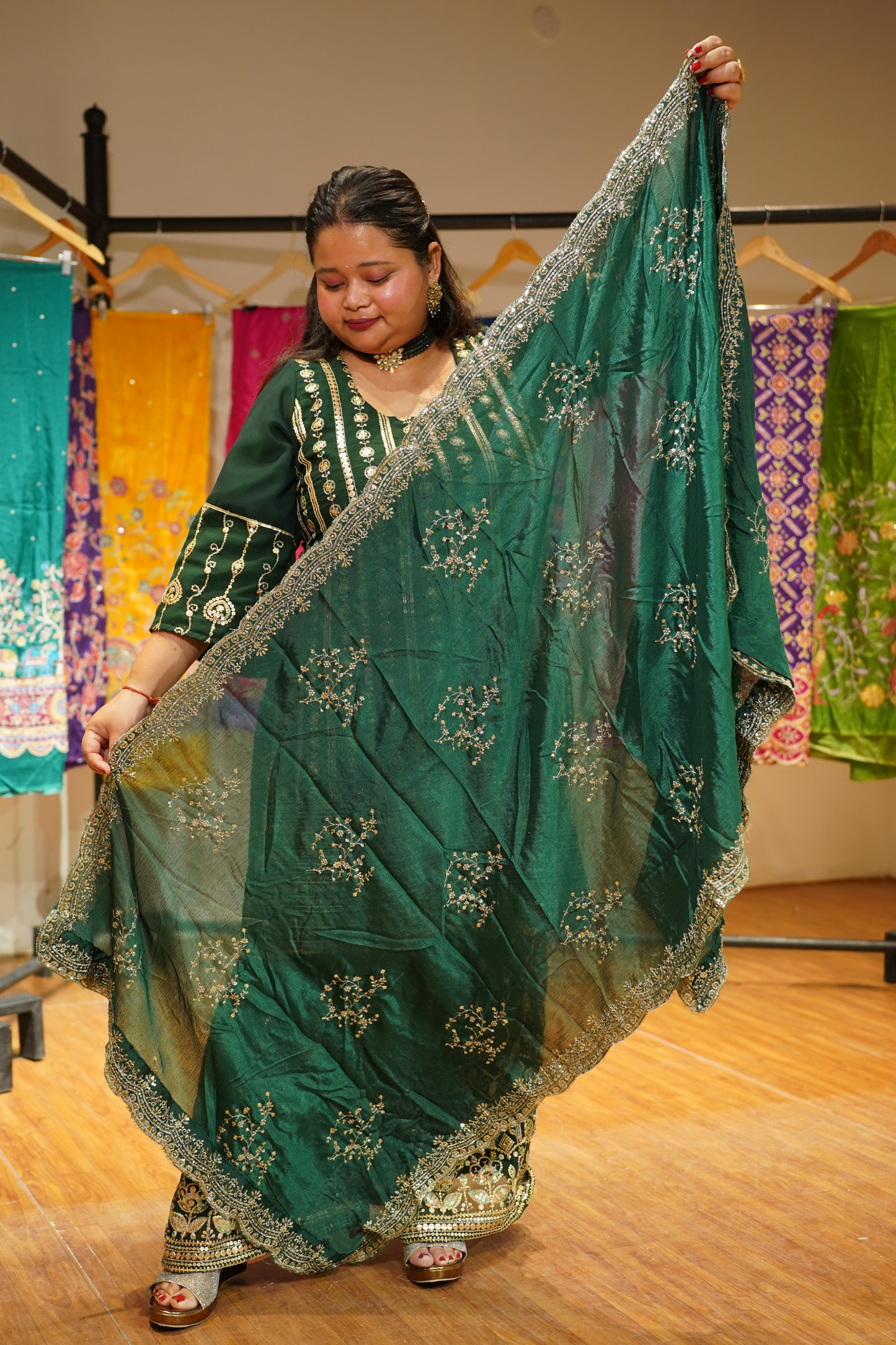 Aurora Forest Embroidered Georgette Suit