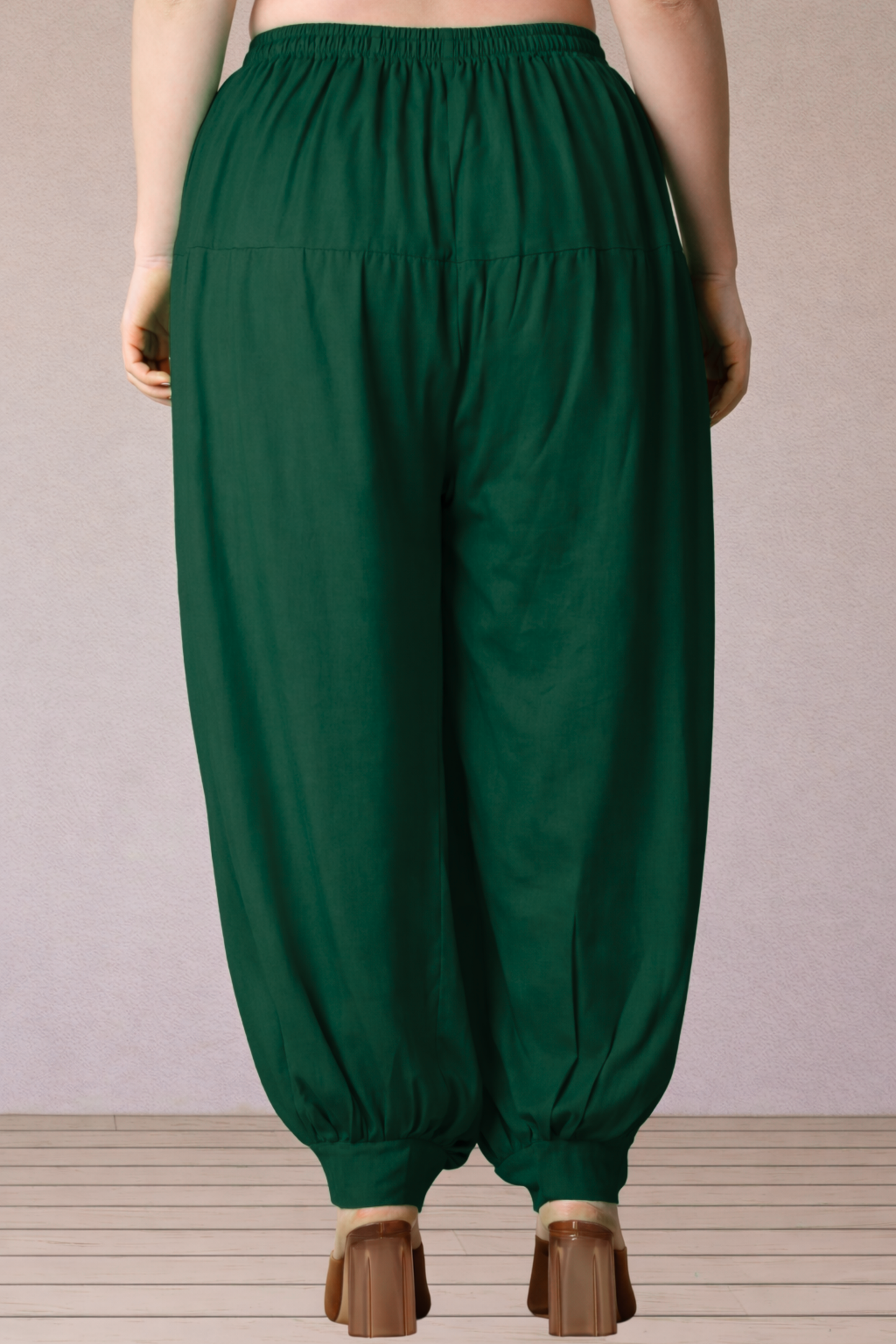Bottle Green Rayon Afghani Salwar