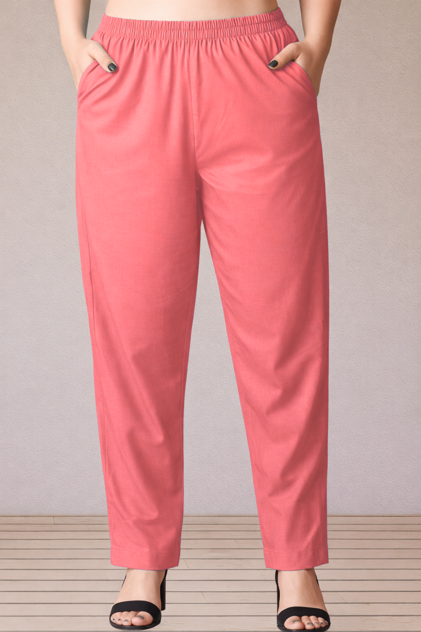 Dark Peach Cotton Kurti Pant