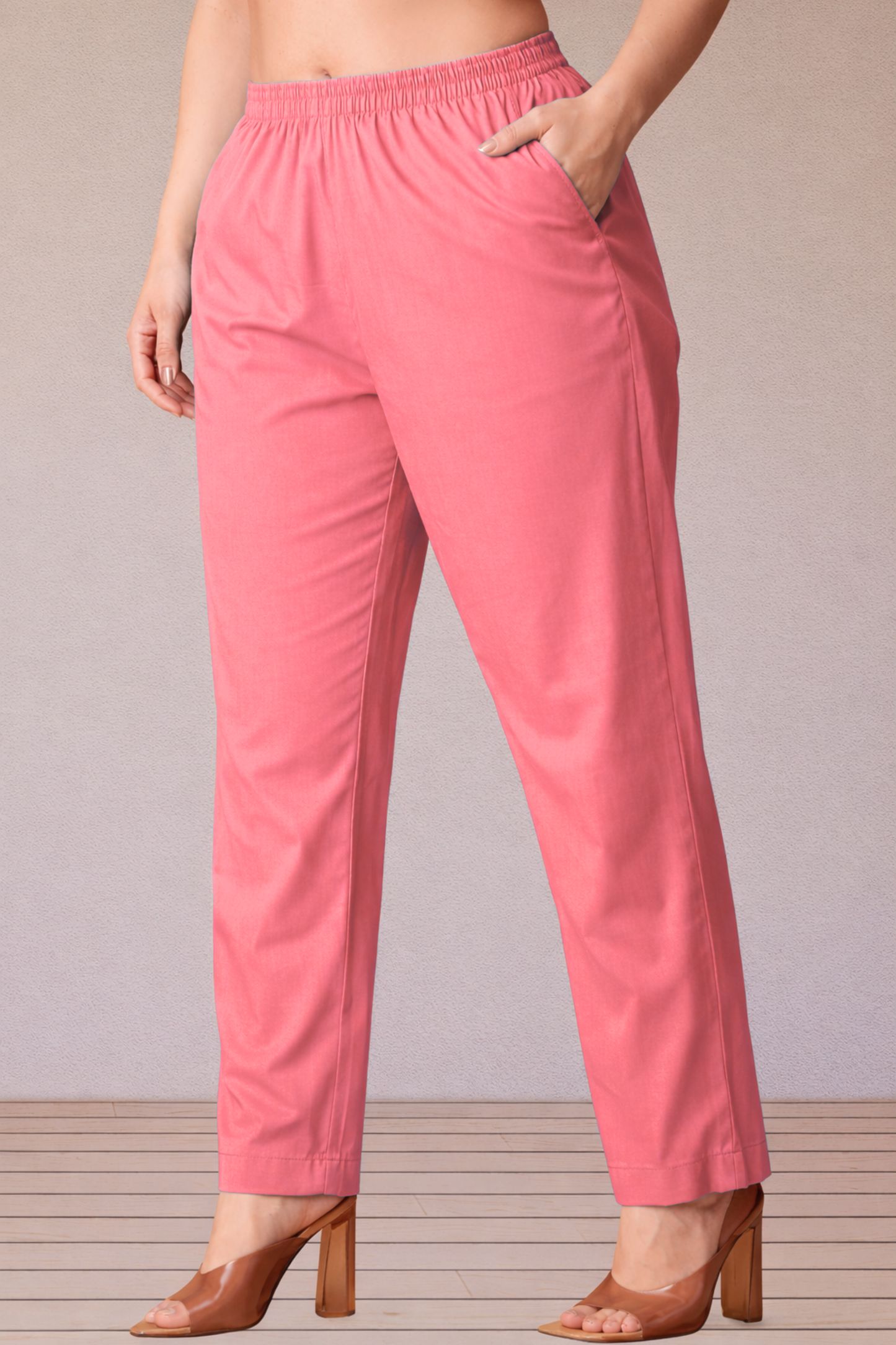 Dark Peach Cotton Kurti Pant