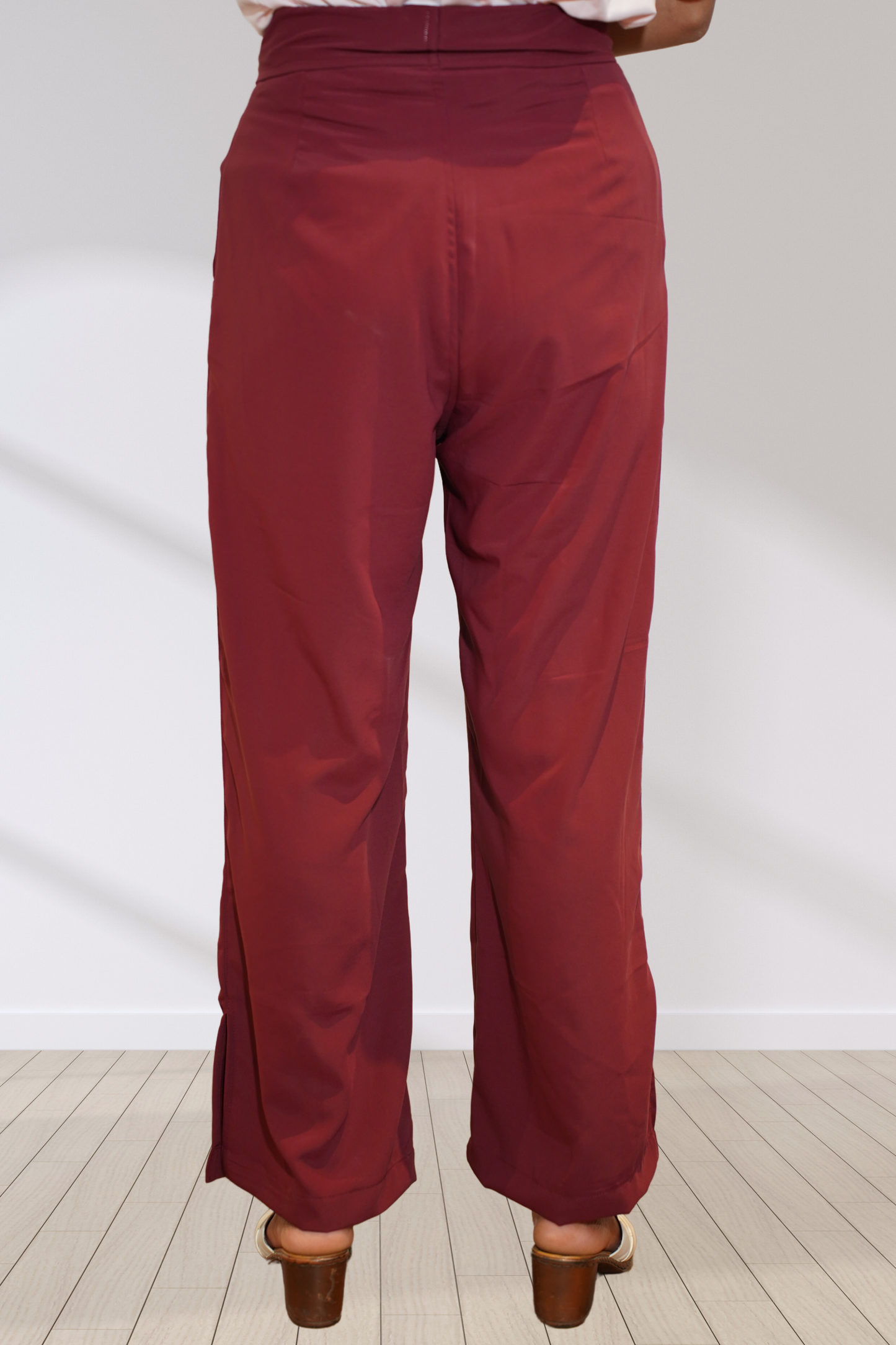 Deep Maroon All Day Flared Pants
