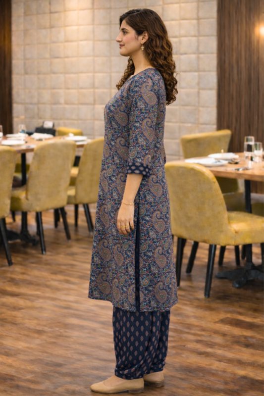 Classic Sapphire Cotton Salwar Suit