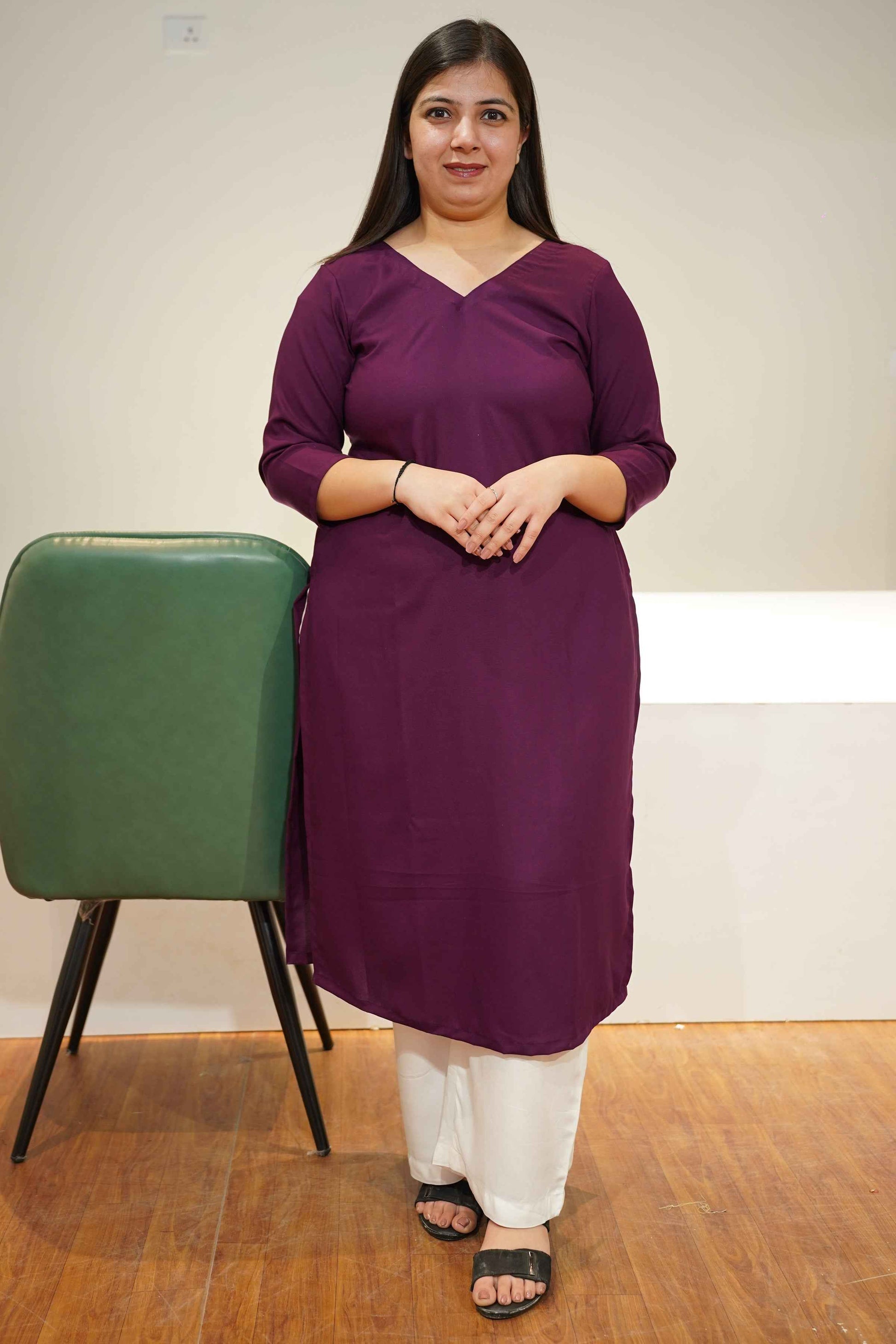 Deep Wine Everyday Rayon Kurta
