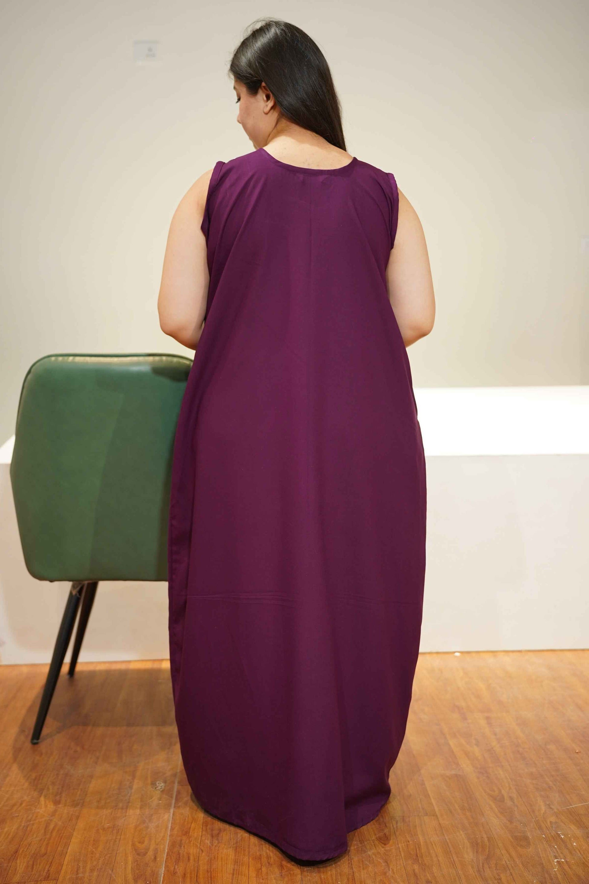 Deep Wine Rayon Night Gown