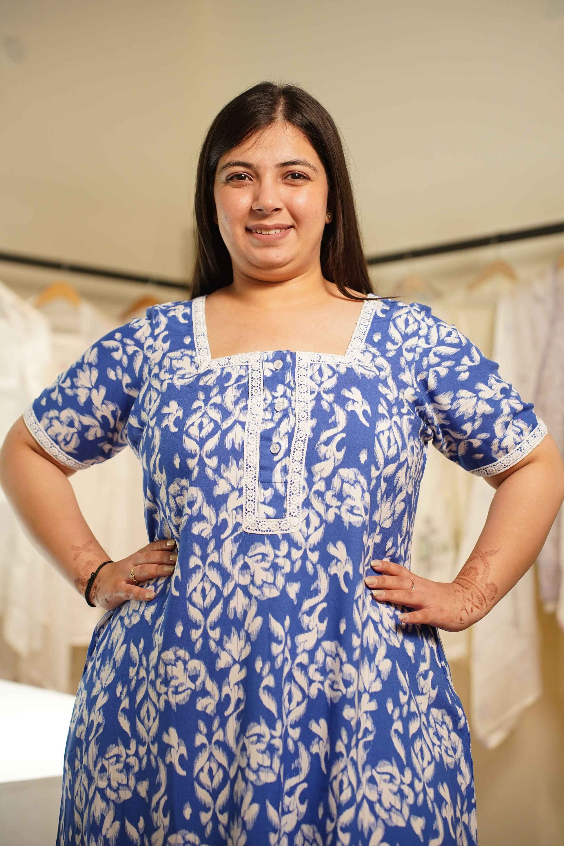 Dreamy Azura Rayon Night Gown