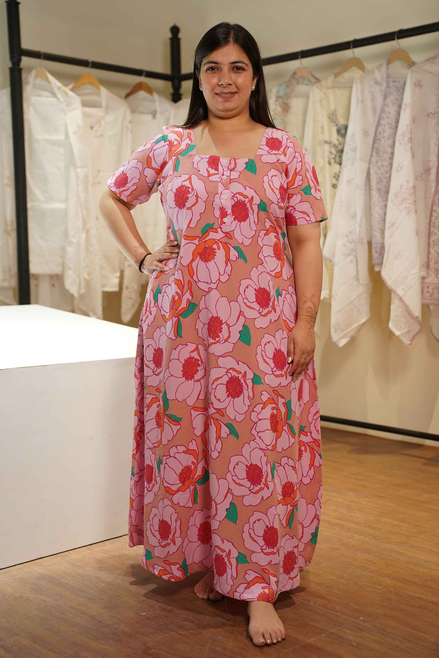 Dreamy Rose Rayon Night Gown
