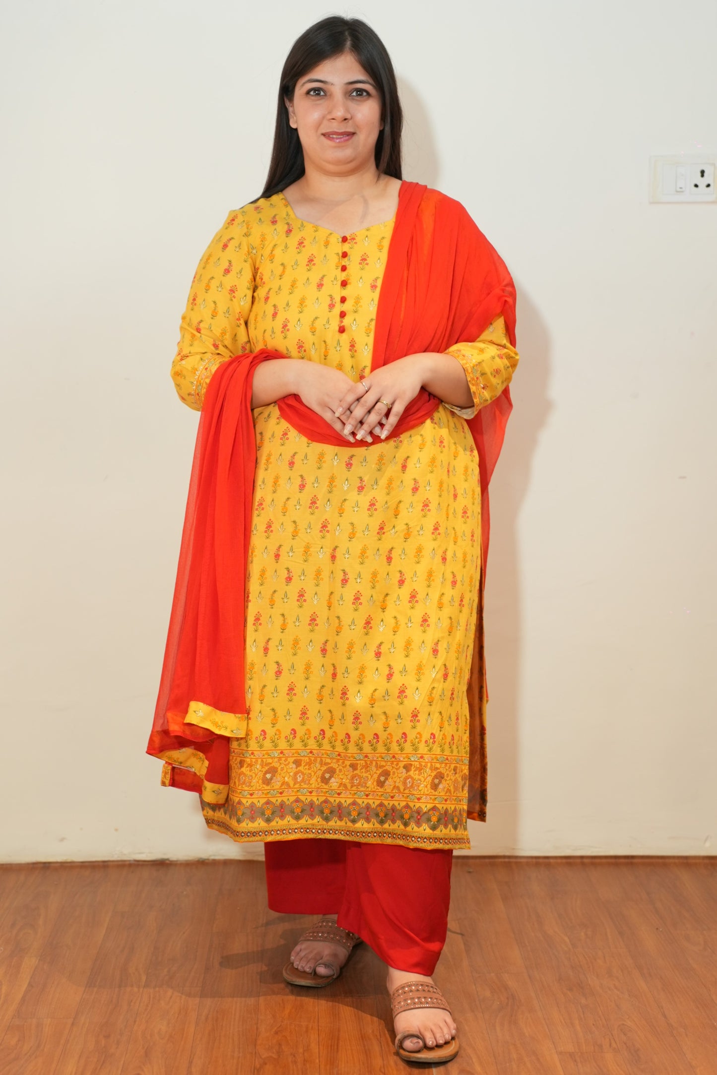 Mustard Muse Rayon Suit Set