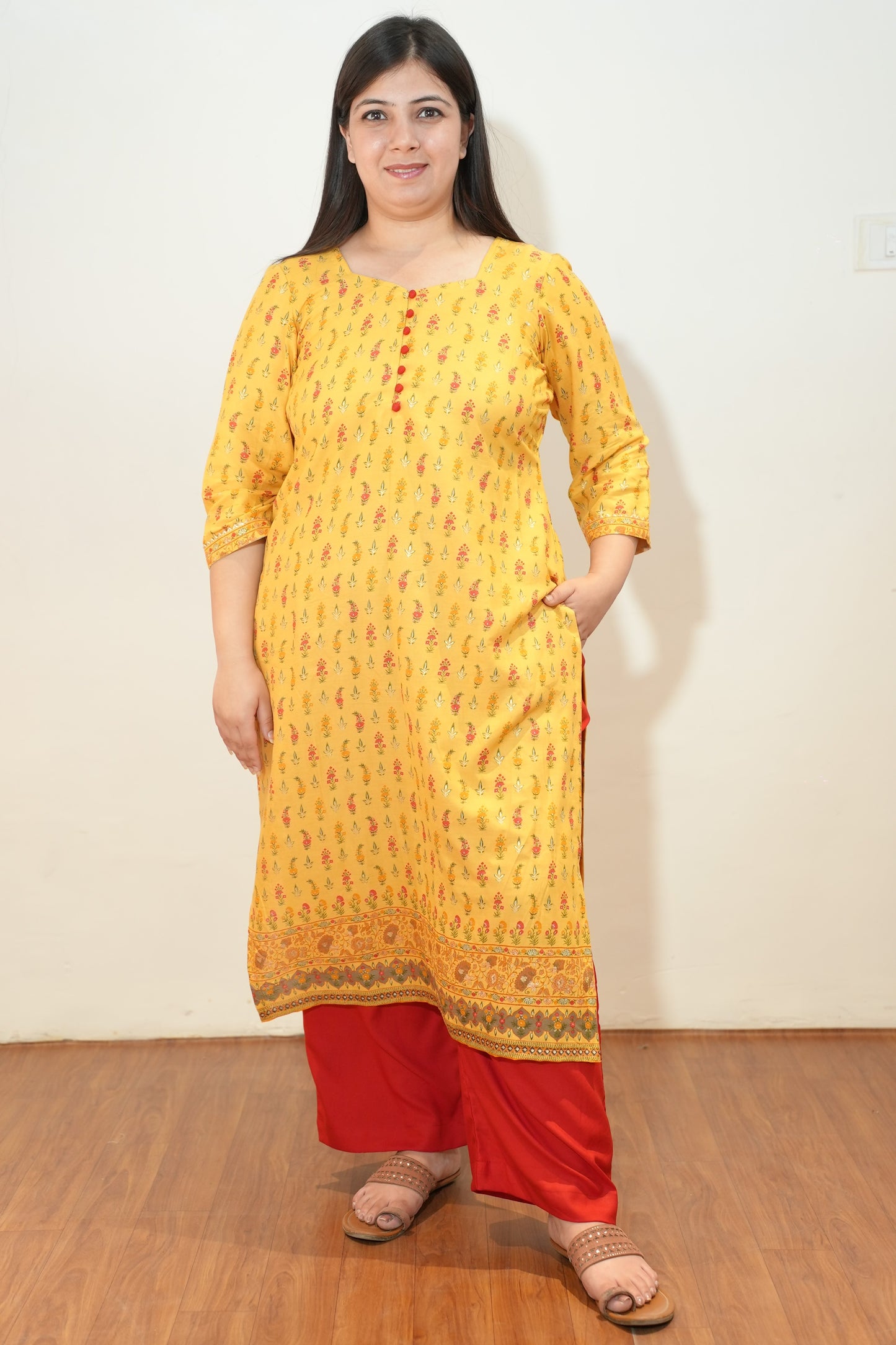 Mustard Muse Rayon Suit Set