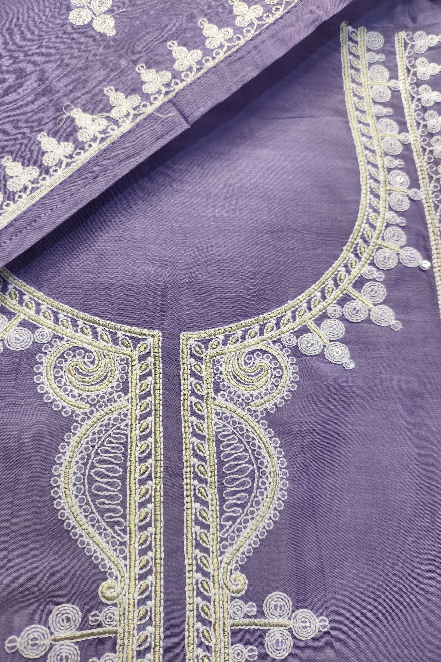 Dusty Mauve Embroidered Mul Cotton Suit