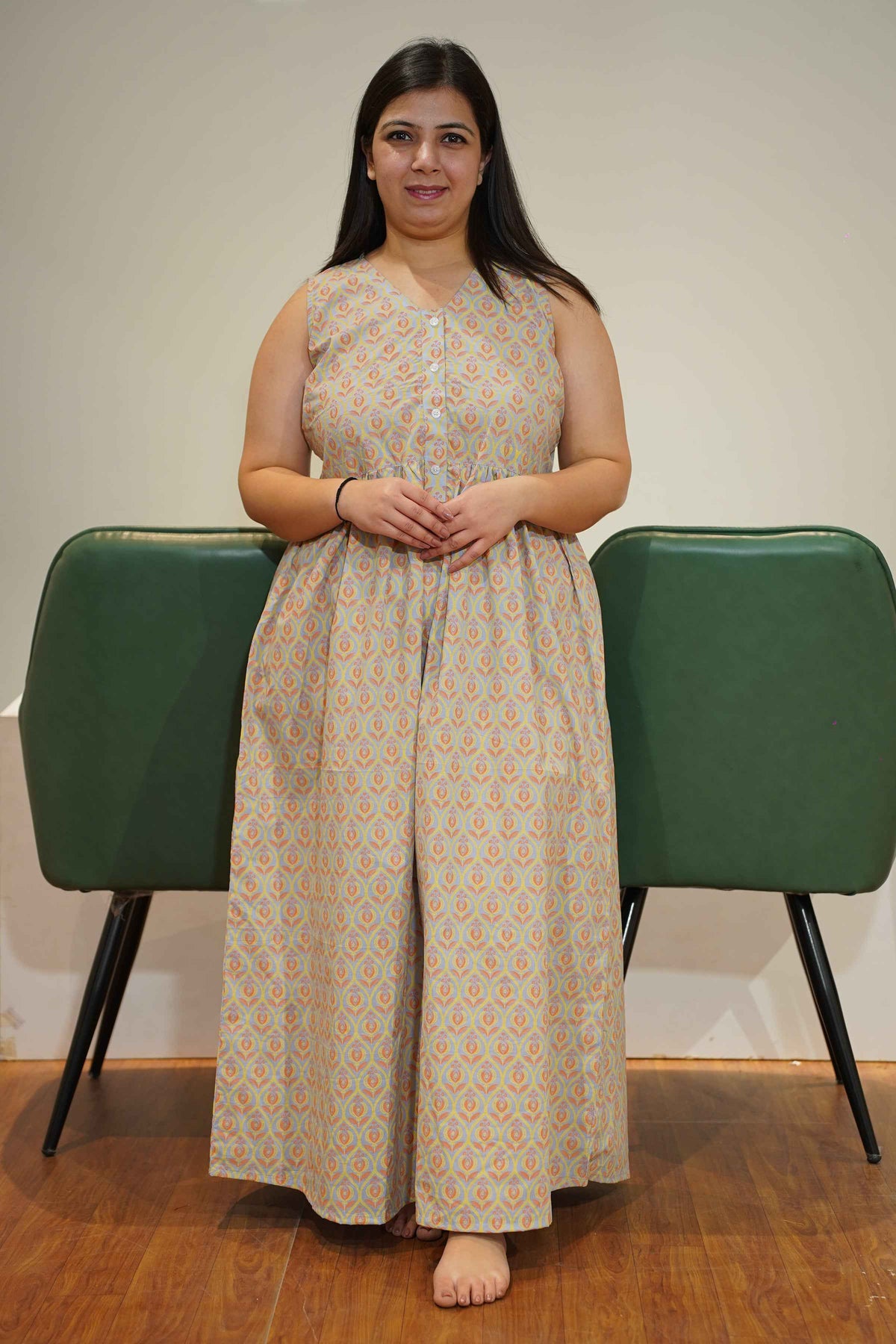 Earthy Grey Cotton Night Gown