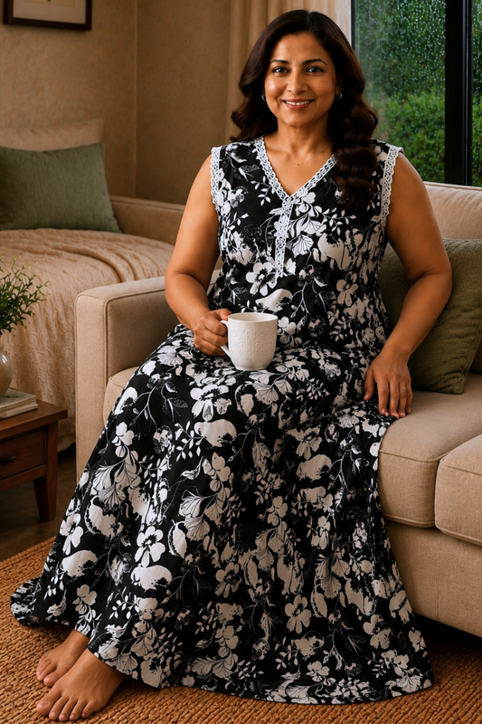 Evening Drizzle Cotton Night Gown