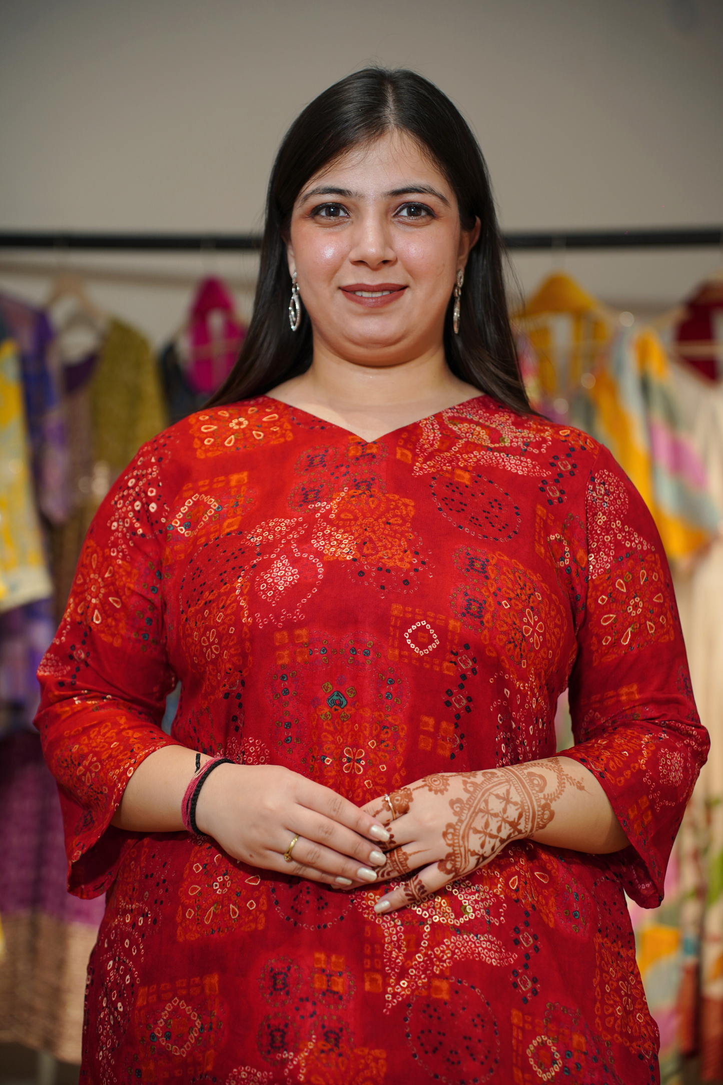 Evening Rouge Foiled Rayon Co-ord Set