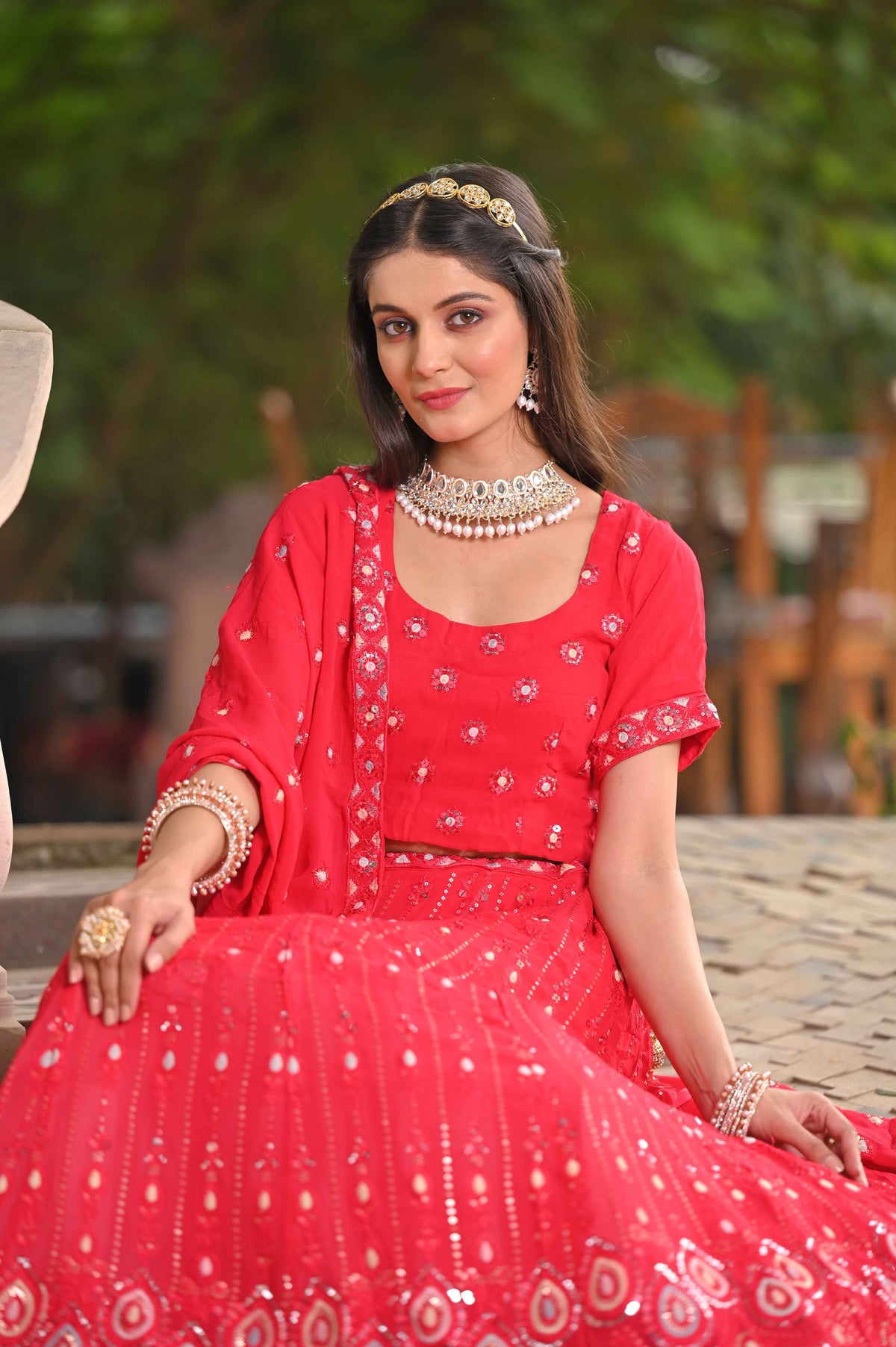 Buy Plus Size ​Festive Blush Mirrored Lehenga At Apella | Sizes XS to 10 XL | India | Free Delivery | Customized