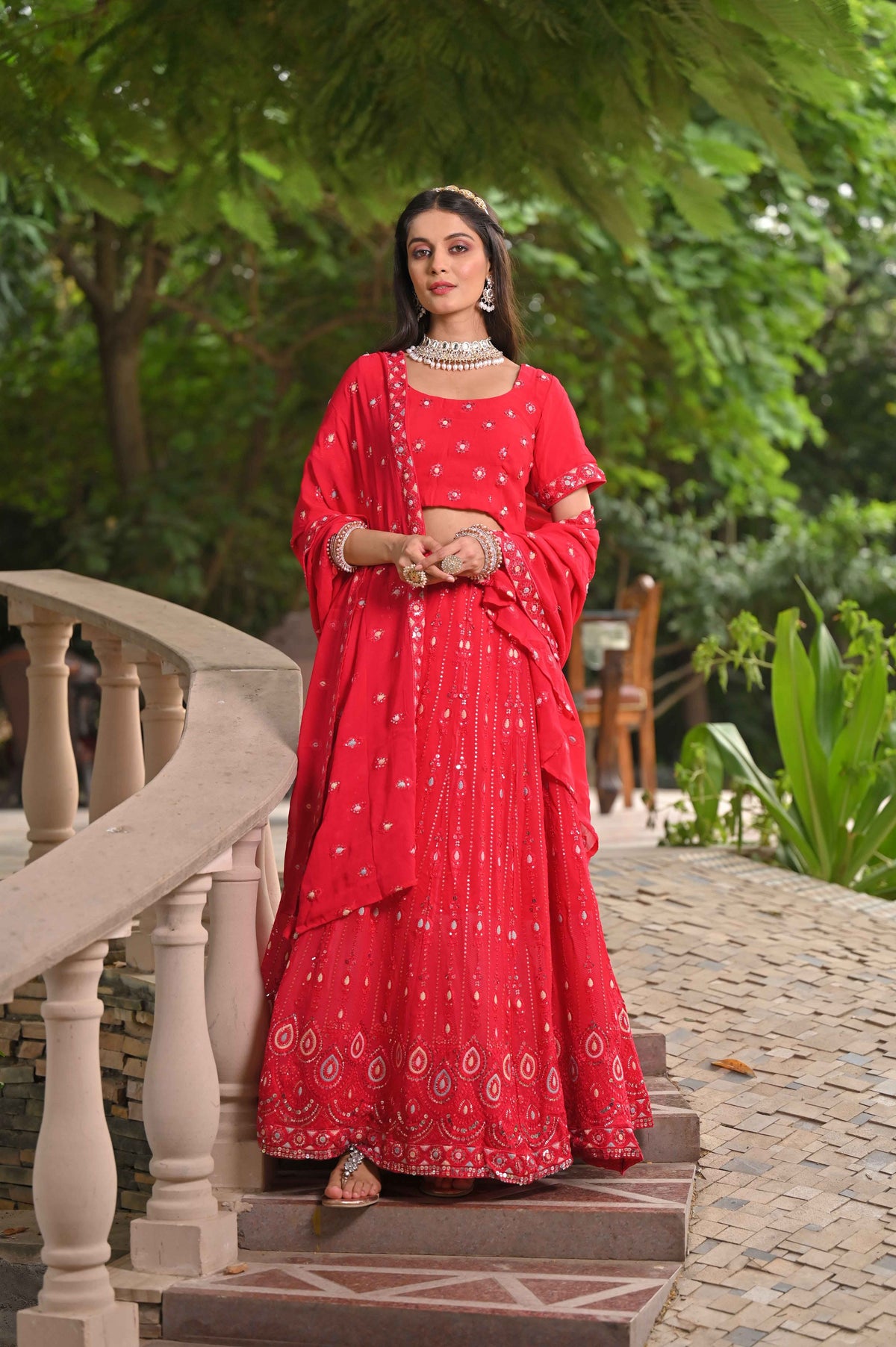 Buy Plus Size ​Festive Blush Mirrored Lehenga At Apella | Sizes XS to 10 XL | India | Free Delivery | Customized