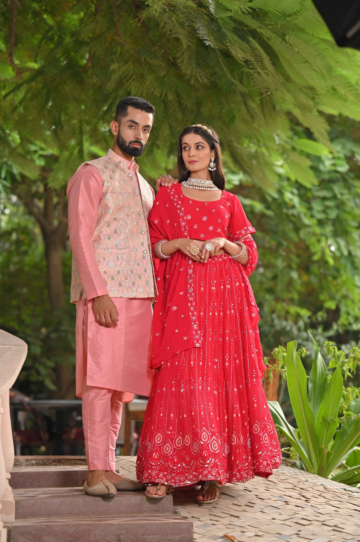 Buy Plus Size ​Festive Blush Mirrored Lehenga At Apella | Sizes XS to 10 XL | India | Free Delivery | Customized