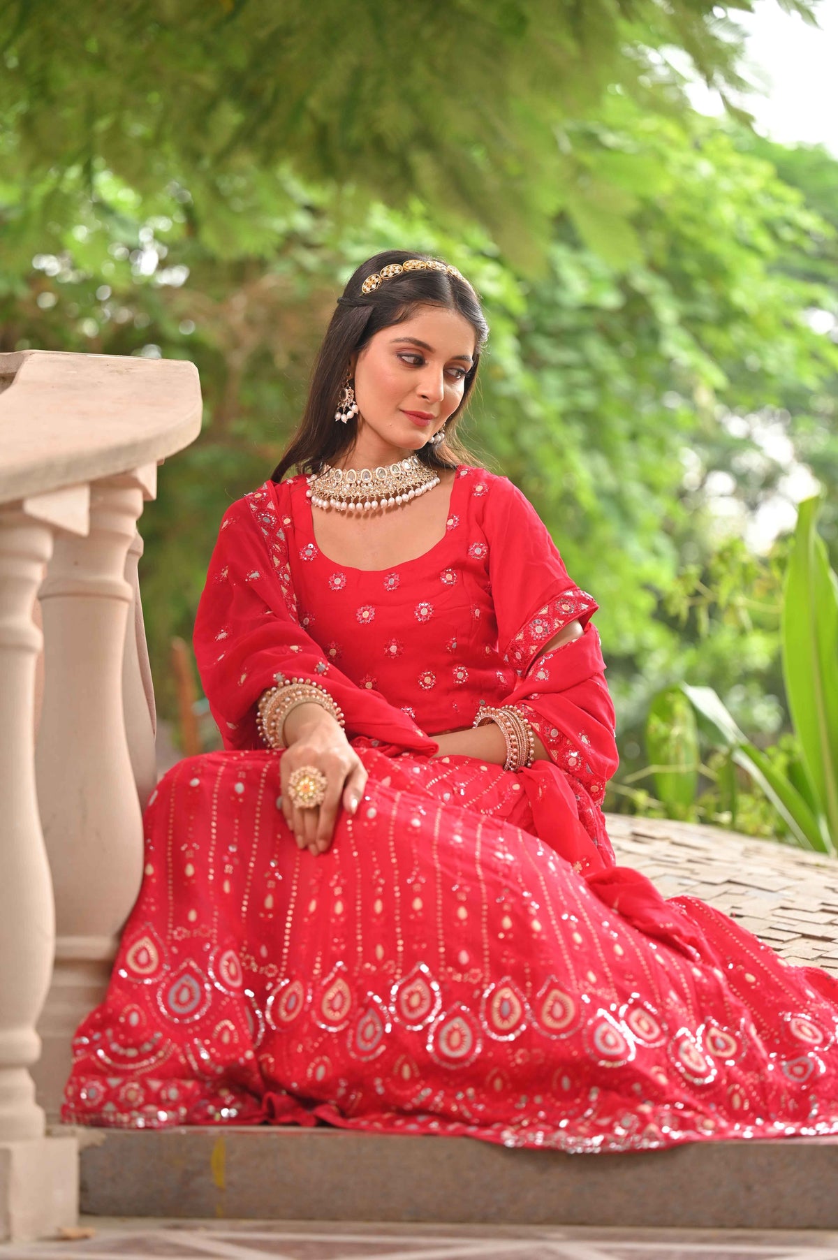 Buy Plus Size ​Festive Blush Mirrored Lehenga At Apella | Sizes XS to 10 XL | India | Free Delivery | Customized