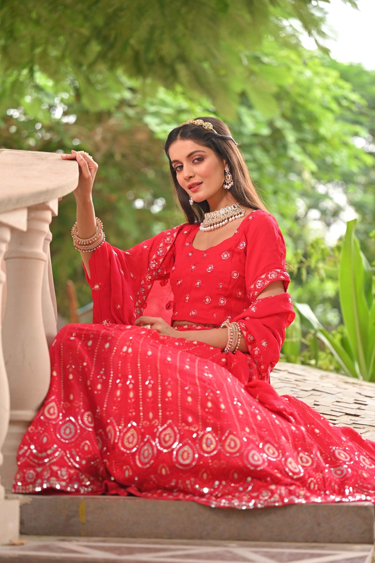 Buy Plus Size ​Festive Blush Mirrored Lehenga At Apella | Sizes XS to 10 XL | India | Free Delivery | Customized