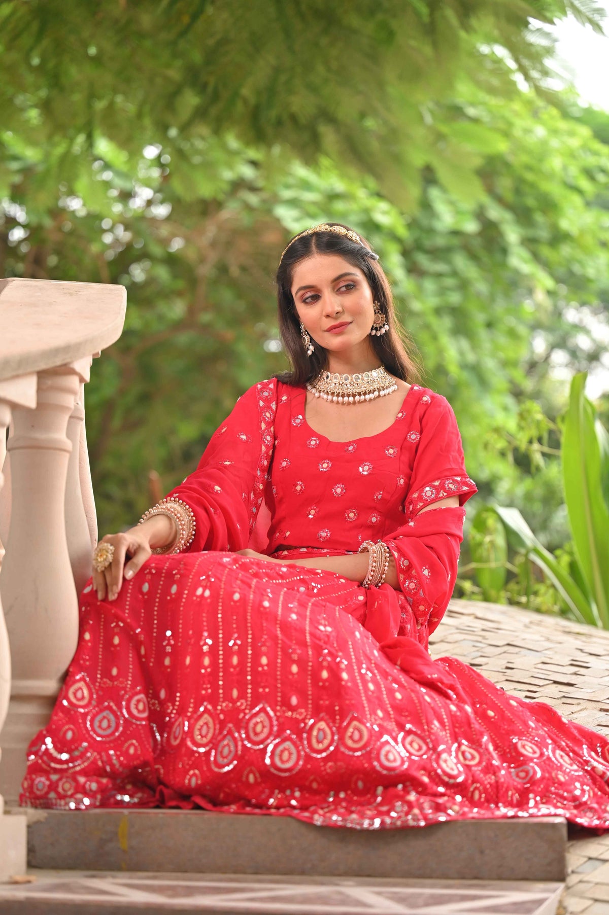 Buy Plus Size ​Festive Blush Mirrored Lehenga At Apella | Sizes XS to 10 XL | India | Free Delivery | Customized