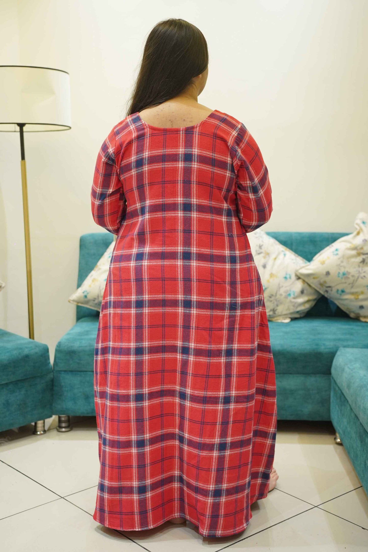 Fireside Red Woollen Night Gown