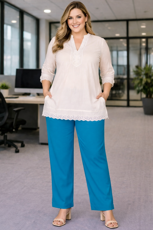 Firozi Anti Wrinkle Kurti Pants