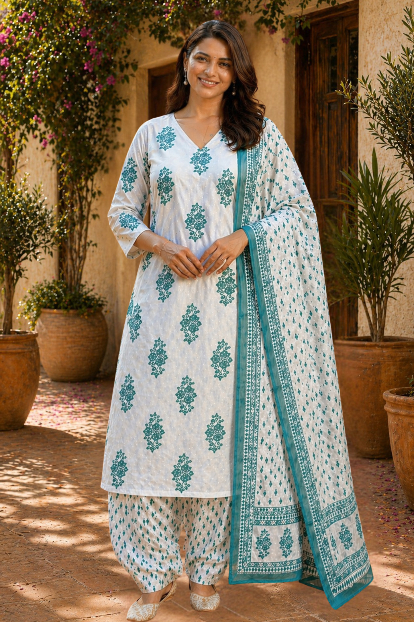Haril Ivory Bagh Cotton Salwar Suit