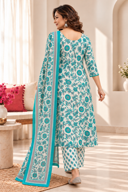 Firozi Mehfil Cotton Suit Set