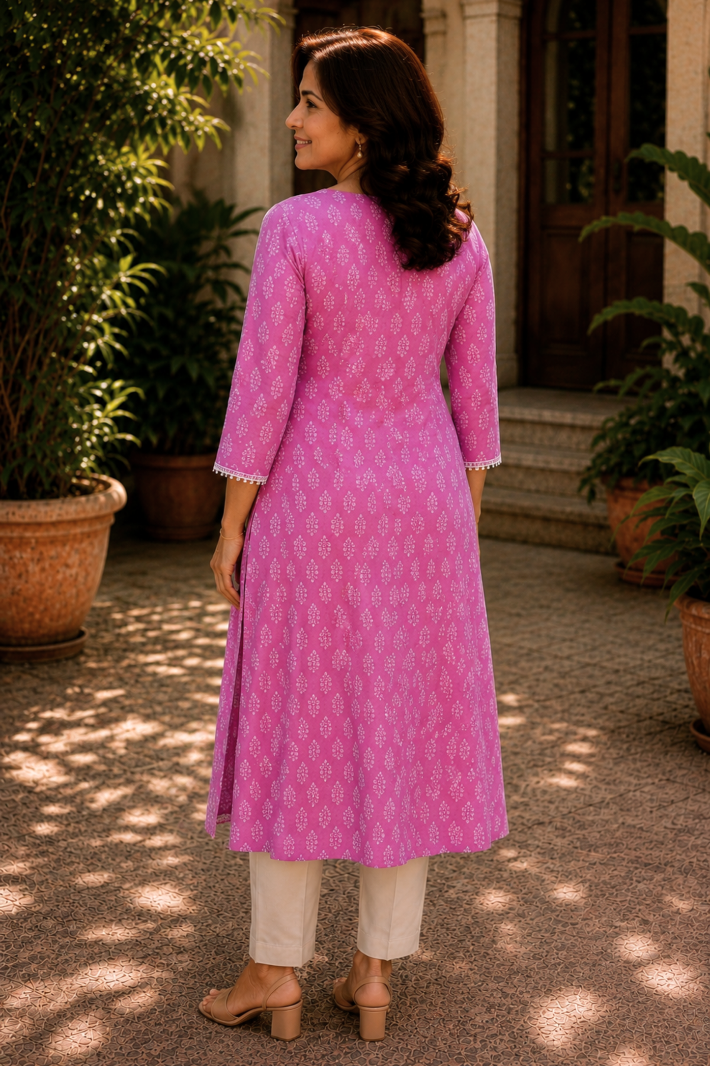 Zoya Vine A-line Cotton Kali Kurta