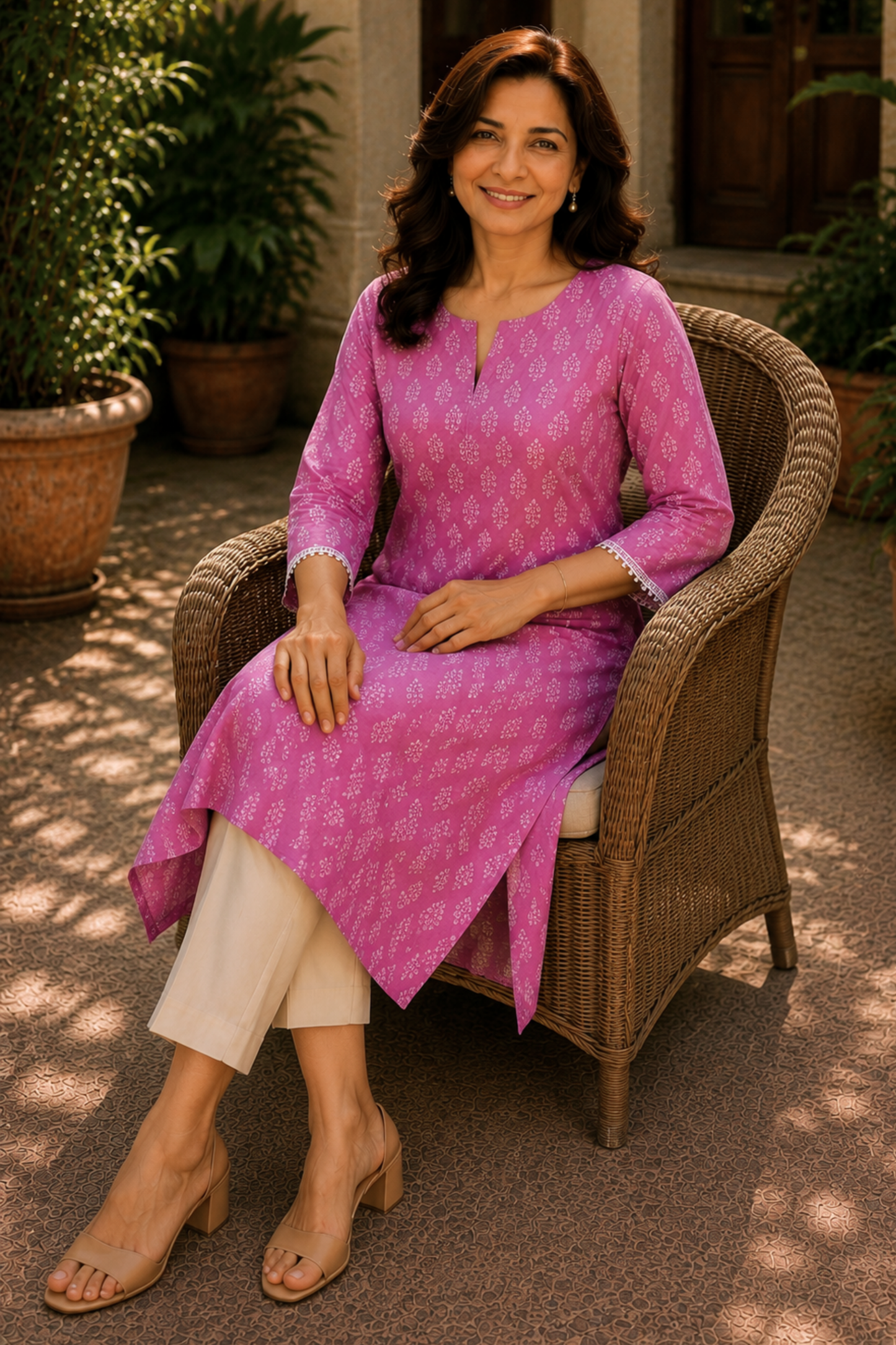 Zoya Vine A-line Cotton Kali Kurta