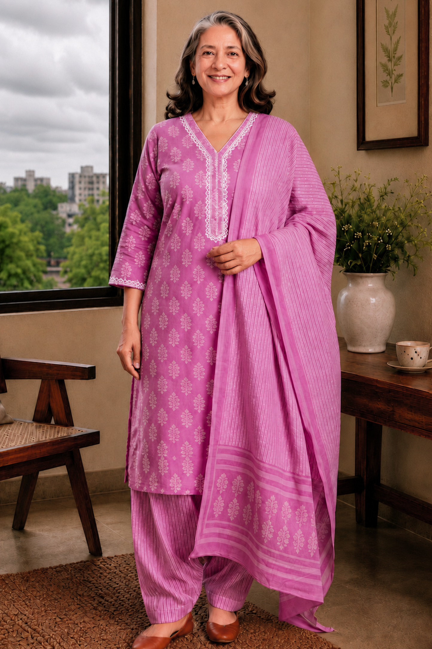 Mrinal Fuchsia Cotton Salwar Suit