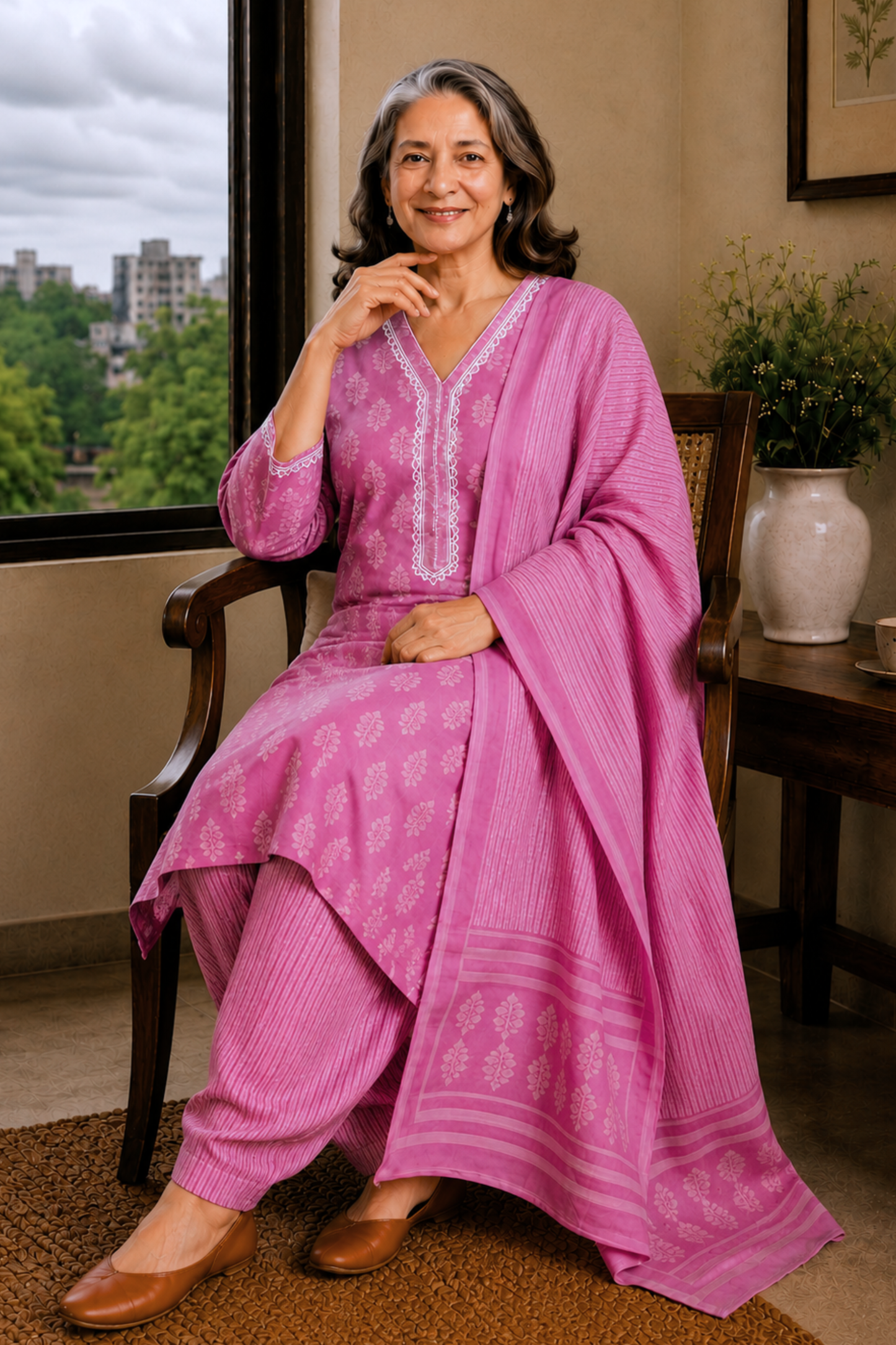 Mrinal Fuchsia Cotton Salwar Suit