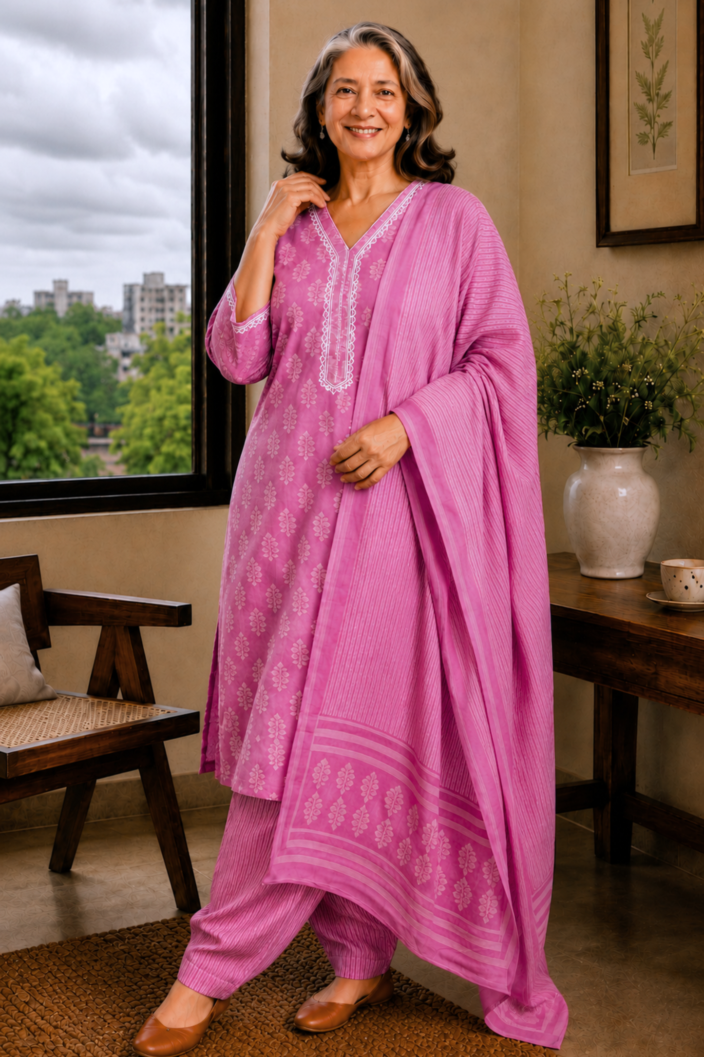 Mrinal Fuchsia Cotton Salwar Suit