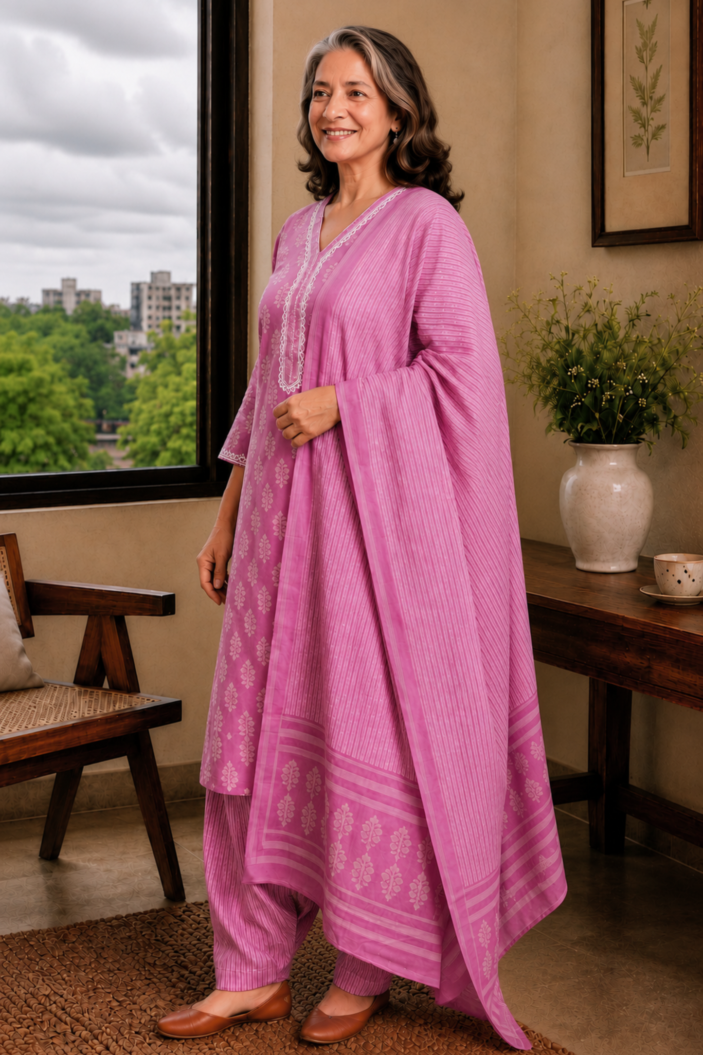 Mrinal Fuchsia Cotton Salwar Suit