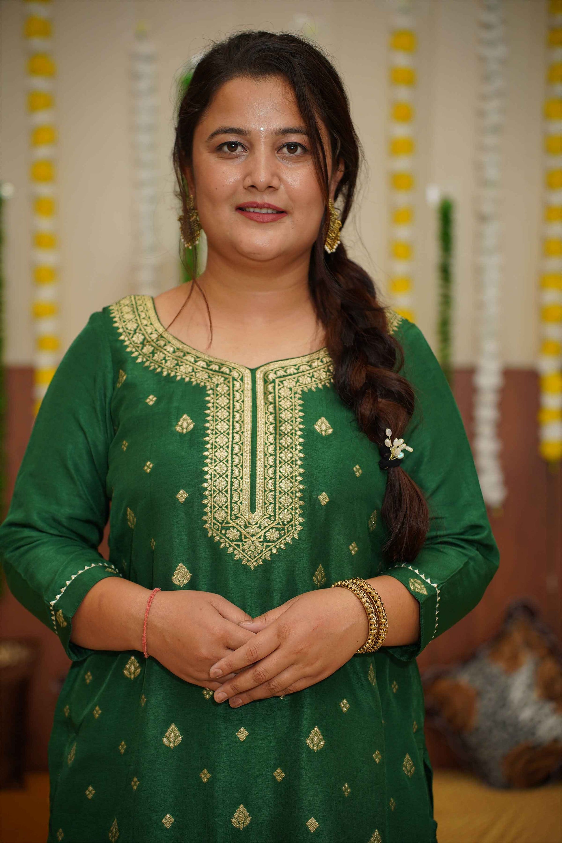 Buy Plus Size ​Garnet Green Fancy Silk Set At Apella | Sizes XS to 10 XL | India | Free Delivery | Customized