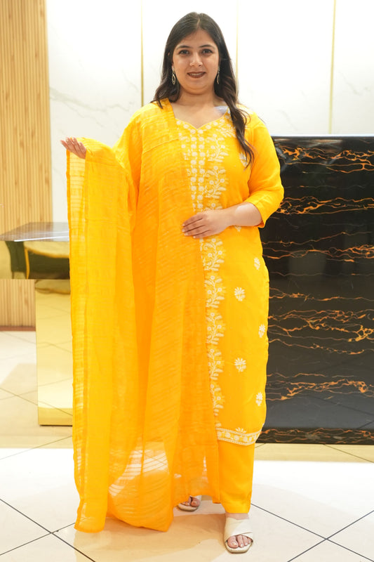 Golden Dawn Organza Suit Set