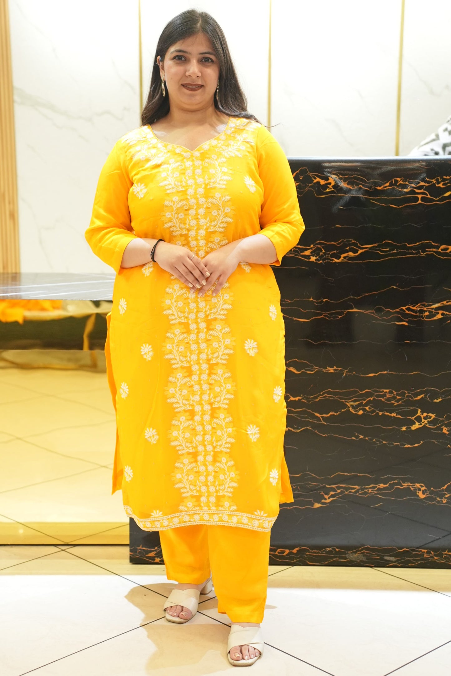 Golden Dawn Organza Suit Set
