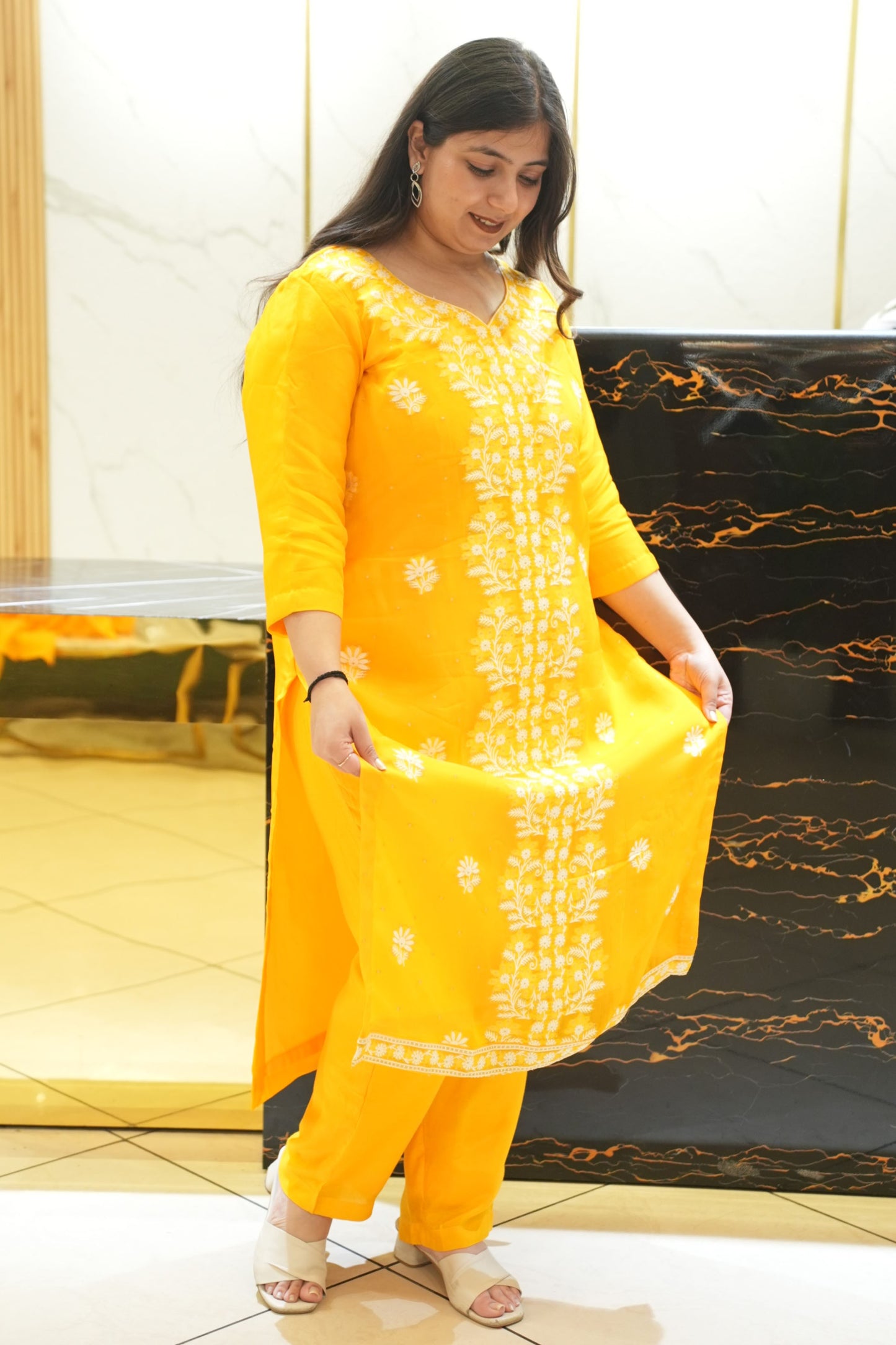 Golden Dawn Organza Suit Set